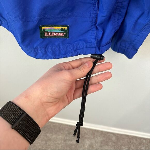 L.L. Bean Blue Pullover Hooded Rain Mountain Classic Windbreaker Anorak Jacket - Picture 8 of 14